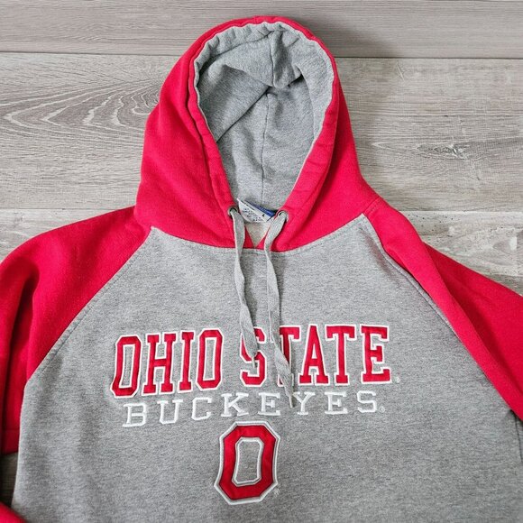 Campus Heritage Ohio State Buckeyes OSU Gray Red Hoodie Sweatshirt L - Picture 8 of 16
